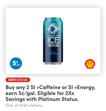 Buy any 2 SI +Caffeine or SI +Energy, earn 5 CPG