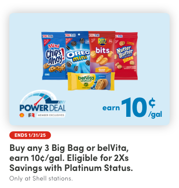 Buy any 3 Big Bag or belVita, Earn 10¢/gal