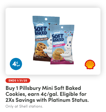 Buy 1 Pillsbury Mini Soft Baked Cookies, Earn 4¢/gal