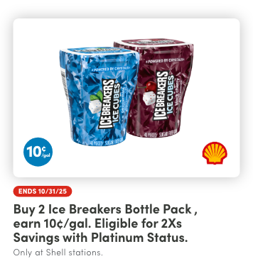 Buy 2 Ice Breakers Bottle Pack, Earn 10¢/Gal