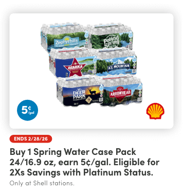 Buy 1 Spring Water Case Pack 24/16.9 oz, Earn 5&cent;/Gal